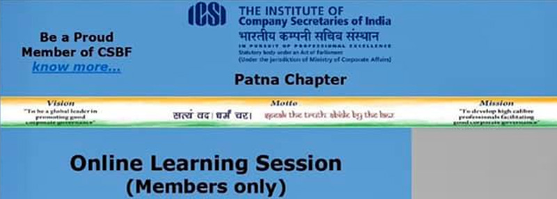 My session on corporate fraud at patna capter of ICSI under online learning session