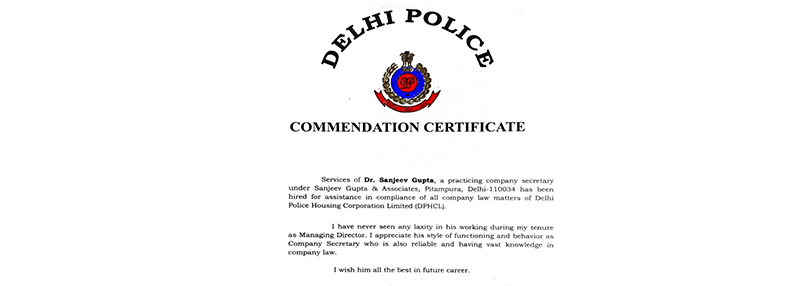 Delighted to share the Commendation certificate received from Special Commissioner of Delhi Police