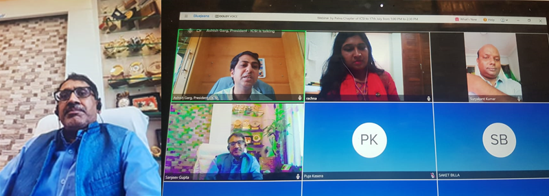 interacting with Company secretaries through webinar organised by Patna Chapter of Institute of Company Secretaries of India