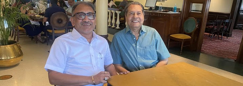 At Ann, Habitat Centre with Dr Bhasker Chatterjee, a former IAS.