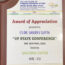 Award of Appreciation from ICSI